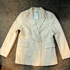 LOFT Denim Double breasted blazer